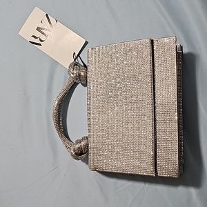 zara bling rhinestone handbag